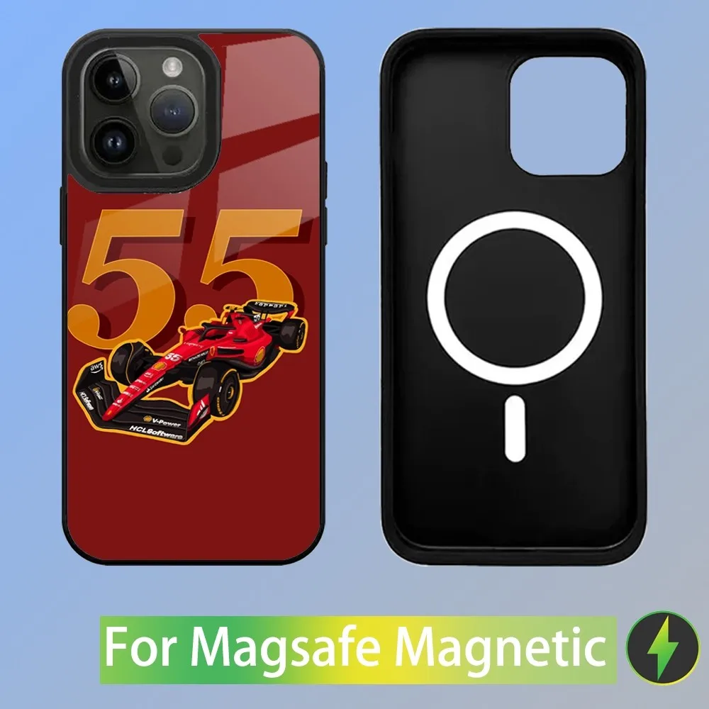 Carlos Sainz F1 55 Phone Case For iPhone 15,14,13,12,11,Plus,Pro,Max Mini Magsafe Magnetic Wireless Charging