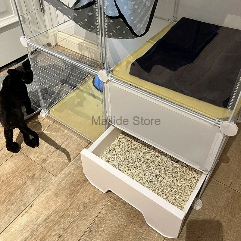 Imagem -06 - Indoor Integrado Cat House Gaiolas Cat Litter Box Villa Simples Super Grande wc Espaço Livre Pet Produtos