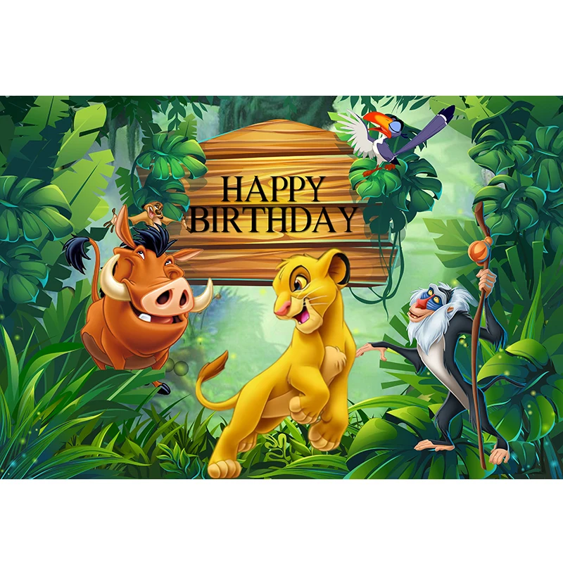 ديزني الأسد الملك الخلفيات للتصوير الغابات الخضراء يترك الأولاد سافاي الغابة حفلة عيد ميلاد خلفية الصورة استوديو المورد