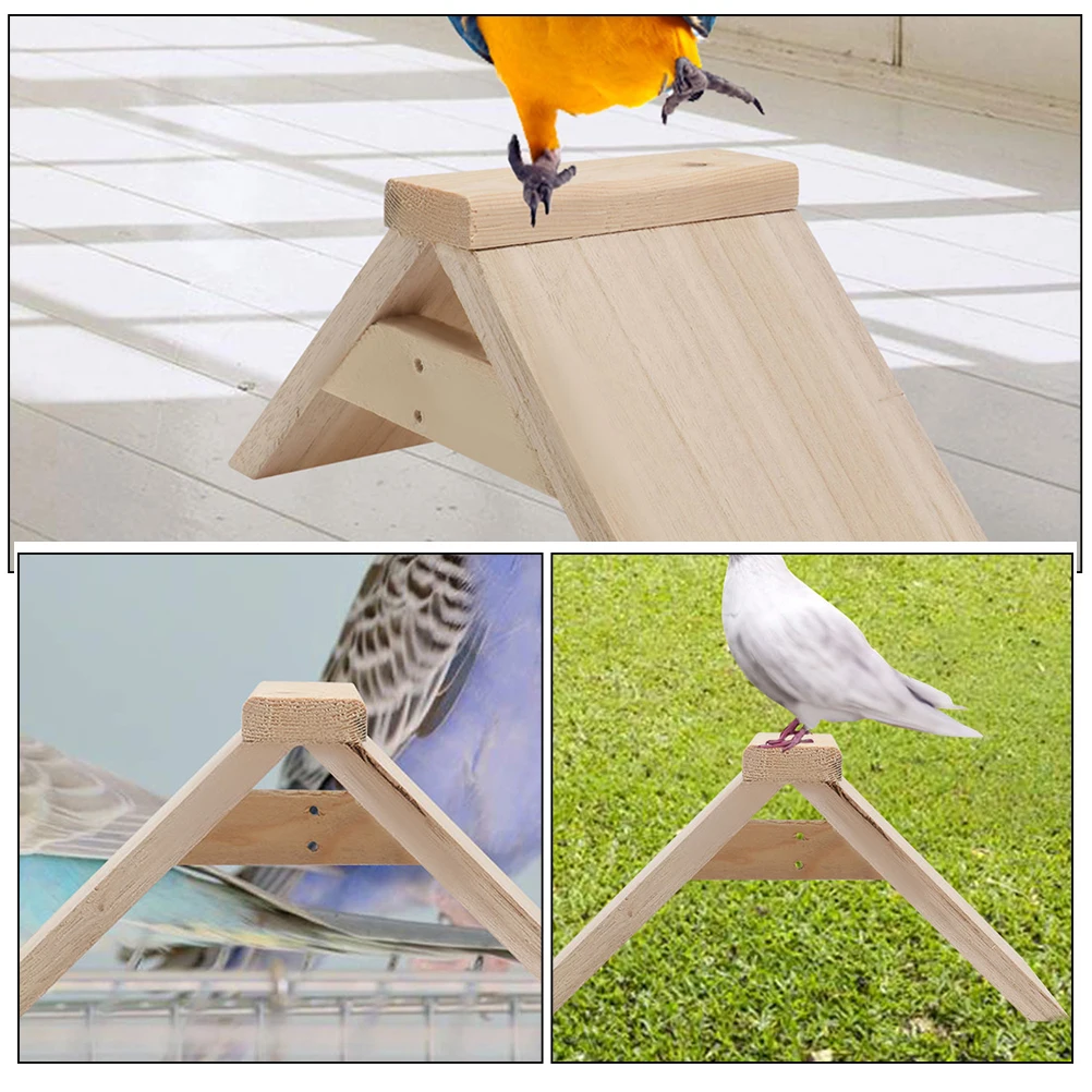

5pcs Solid Wood Perch Wooden Roosting Stand Bird Cage Accessories Play Toy Parrot Training Rack Safe Chew pigeon supplies