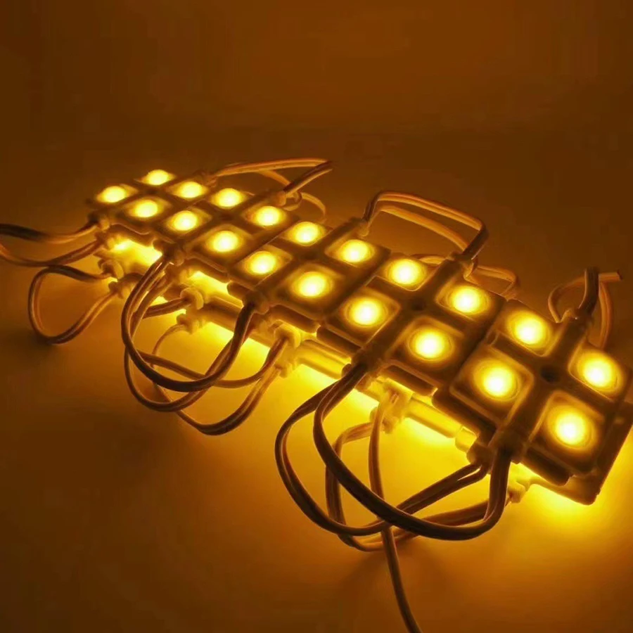 500pcs DC12V LED Module 4 LED 160 Degree Lens Red Blue SMD 2.0W Waterproof Decorative Back Light For Letter Advertising Signs