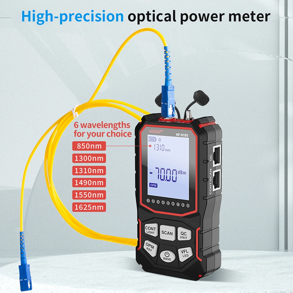 Noyafa NF-918S Cable Tester LCD Display Optical Power Meter Portable Optic Fiber Tester Visual Fault Locator Network Tools