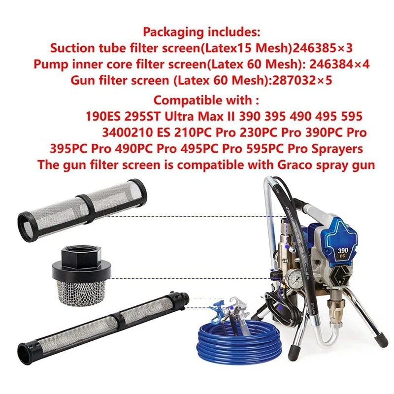 طقم فلتر متين للرش ، مضخة رش ، 3 أنواع من القش الداخلي ، أنوية ، من من من القش ، من من من من من القش ، من من من من من من من من القش ،