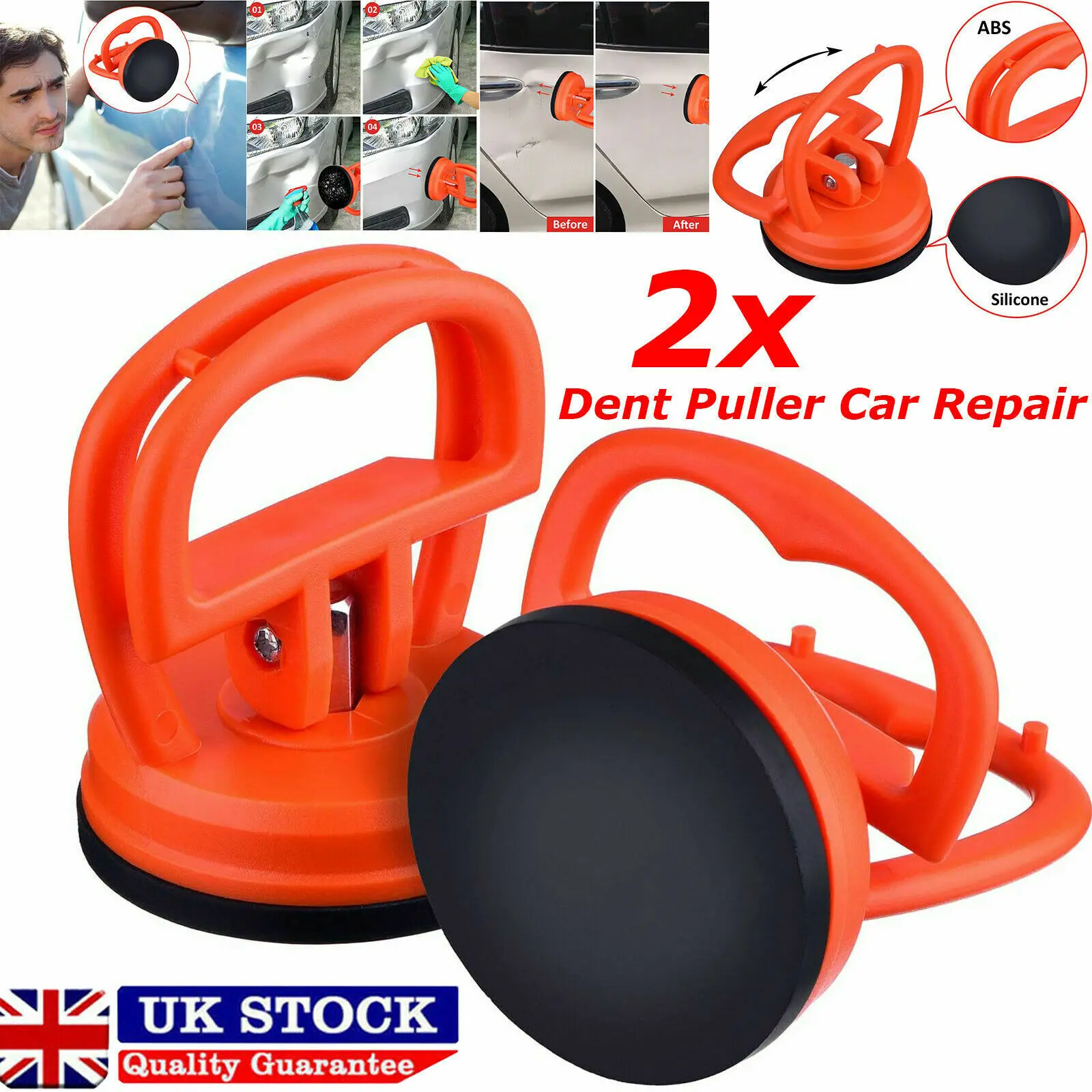 2pcs Mini Dent Puller Car Dent Repair Tool Universal Puller Suction Cup Bodywork Panel For Dents Inspection Glass Metal Plastic