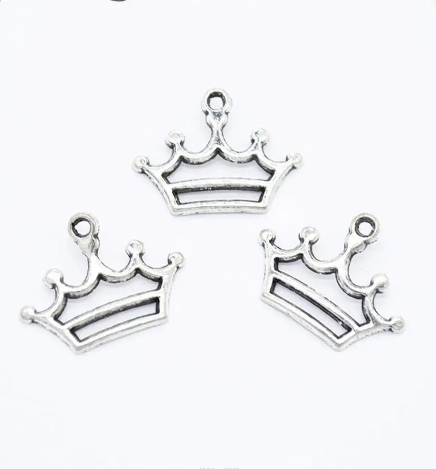 250pcs Charms crown 13x18mm Tibetan Silver/Bronze Plated Pendants Antique Jewelry Making DIY Handmade Craft F0302