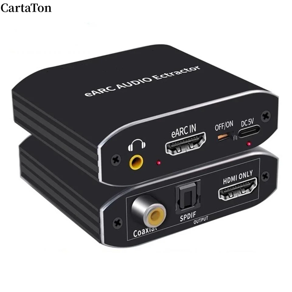 

Justlink HDMI EARC Audio Extractor HDMI to Optical Toslink SPDIF 3.5mm Jack Stereo Analog Audio Converter Extractor