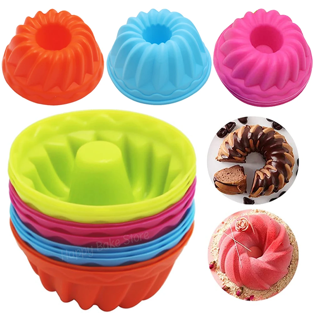 12PCS/Set Mini Pumpkin Shaped Silicone Mold DIY Portable Reusable Donut Mould Muffin Chocolate Biscuits Jelly Bread Baking Pan