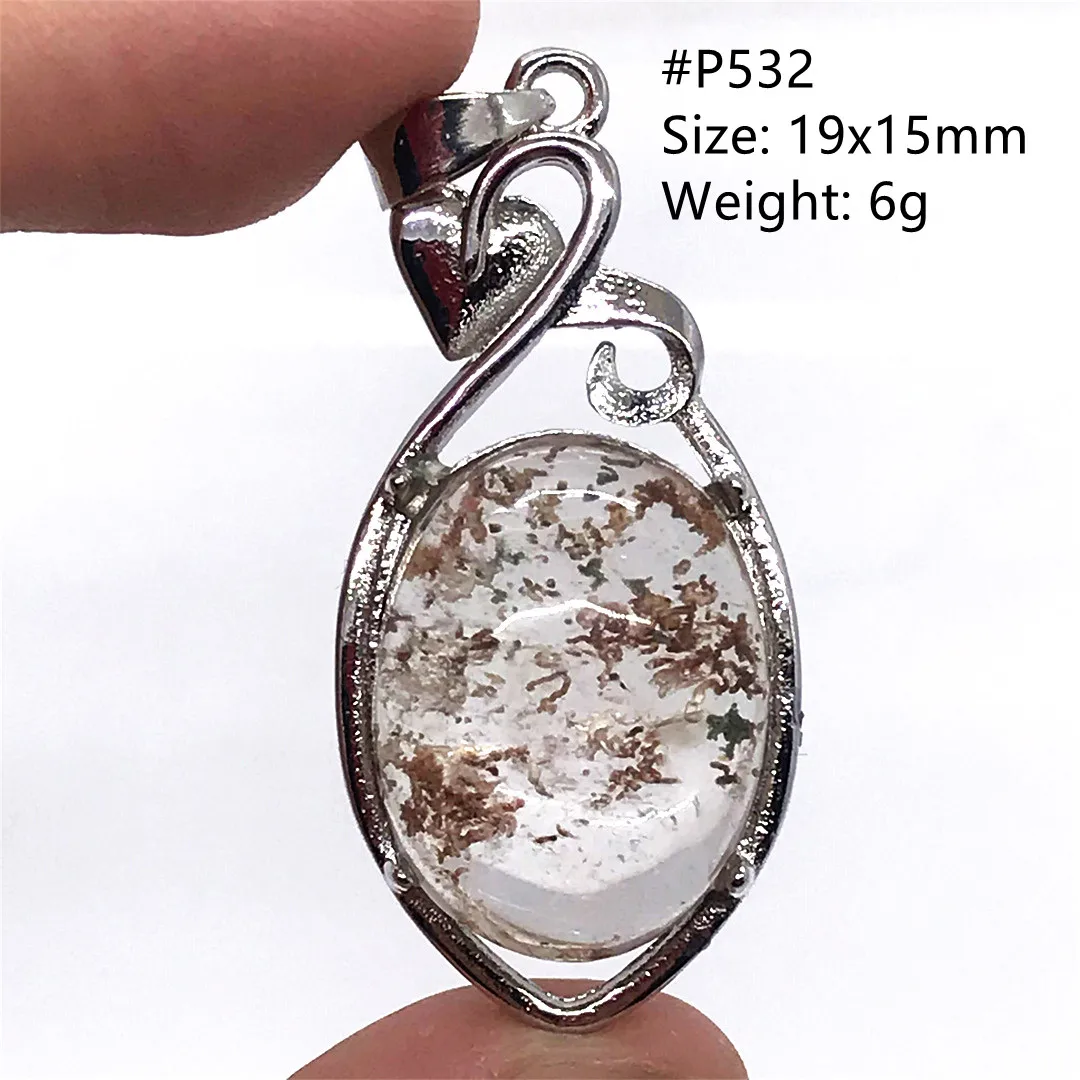 Top Natural Ghost Phantom Quartz Necklace Pendant For Women Lady Men Healing Gift Luck Crystal Beads Silver Clear Gemstone AAAAA