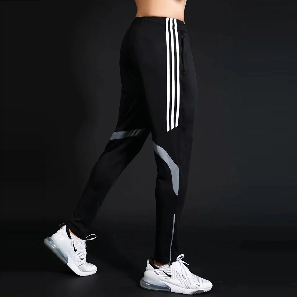 Quick Dry Mens Sports Soccer Football Training Pants With Zipper Pockets Running Jogging Long Pants view 4