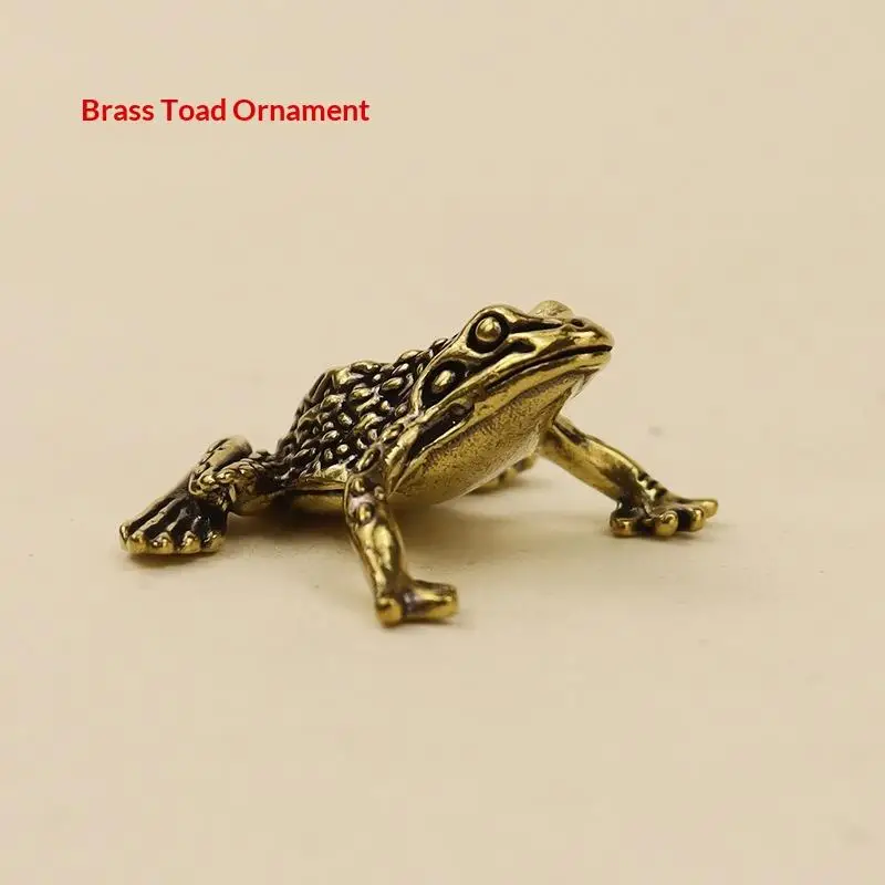 Brass Feng Shui Money Toad Statue Wealth Blessing Ornament Durable Solid Brass Decor for Desk Yard Balcony Indoor Outdoor Place