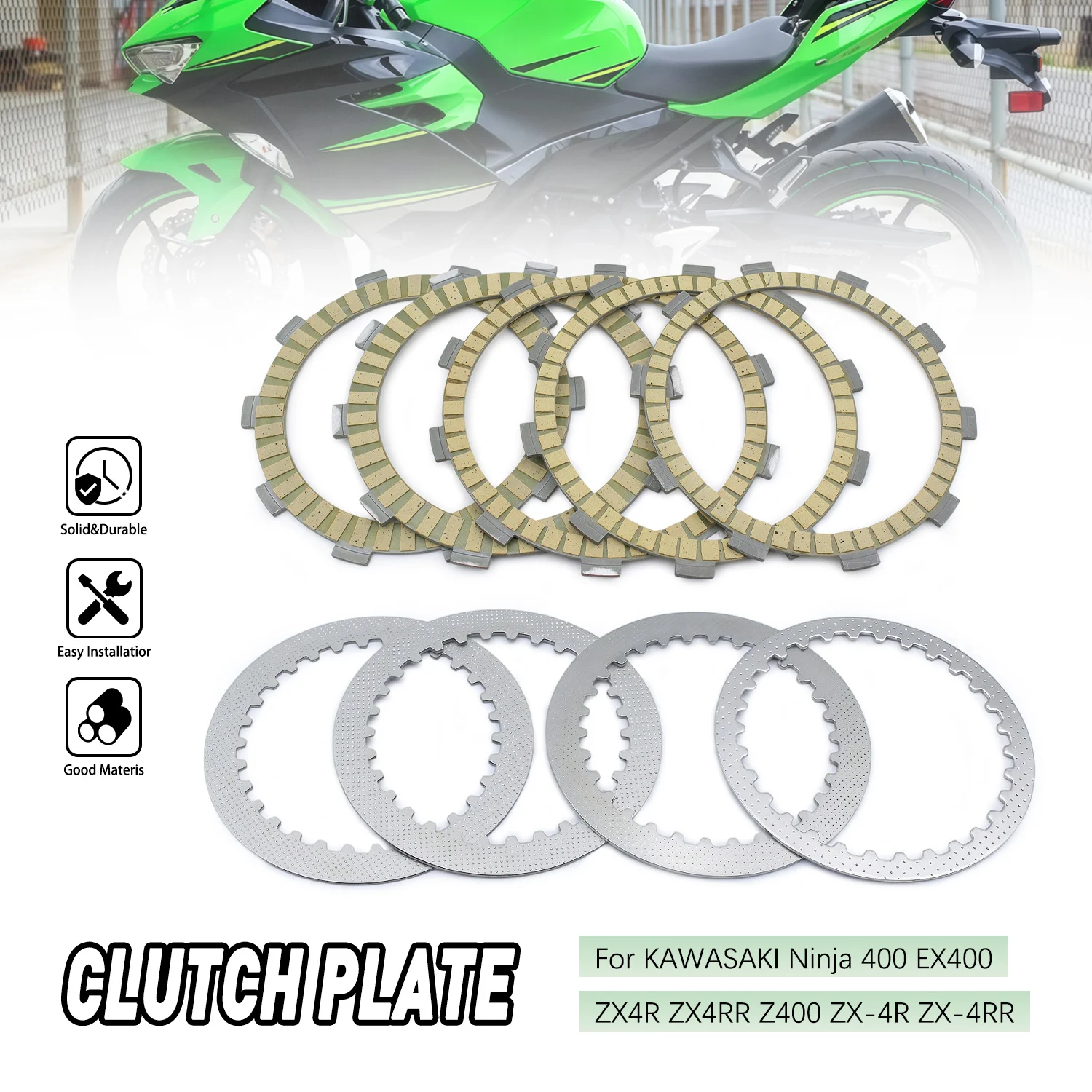 

Motorcycle For KAWASAKI Z400 NINJA ZX-4R ZX-4RR NINJA 400 EX400 ZX400R ZX400RR 2023-2024 Clutch Friction Plates Steel Plates