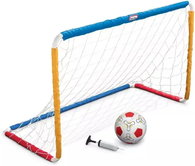 

Soccer Set Game Outdoor Toys for Backyard Fun Summer Play - Goal with Net, Ball, and Pump Included