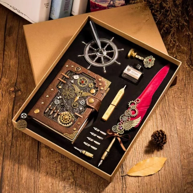 

2022 European Retro Notebook Personality Creative Notebook Steampunk Hand Book Loose-leaf Retro Notepad Leather Diary Gift
