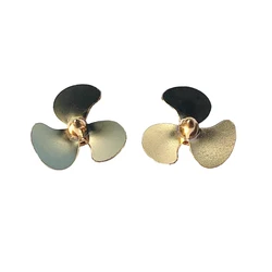1Pair 3-Blade Paddle Diameter 19mm Shaft Hole 2mm Brass Welding Copper Propeller Positive Negative Props for Scale Boat Model