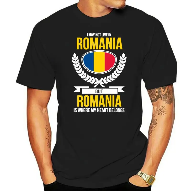 Romania T Shirt My Heart Belongs To Romania Country Love Tee Top 2022 Men Fashion Cartoon Character Fitness T Shirts