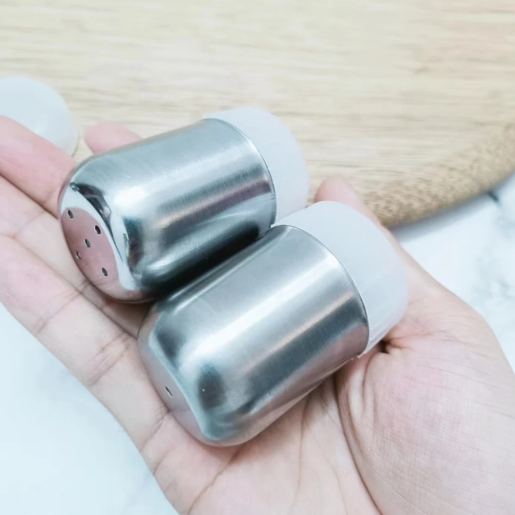 

2Pcs Stainless Steel Multipurpose Salt and Pepper Shakers Kitchen Seasoning Bottles Household Spice Jars Condiment