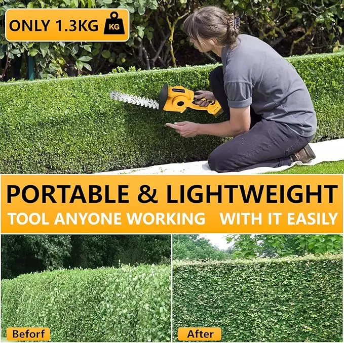 2 IN 1 ไฟฟ้า Hedge Trimmer เครื่องตัดหญ้าไร้สายสวนภูมิทัศน์ Hedge Pruner Trimmer เครื่องมือสําหรับ Dewalt 18V แบตเตอรี่เครื่องมือ