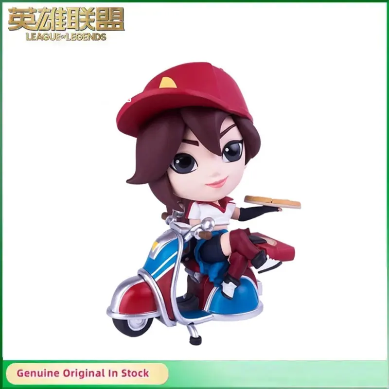 Original LOL League of Legends Sivir Delivering Pizza Q-version Game Statues  Anime Action Figures Collectible Model Toys Gift