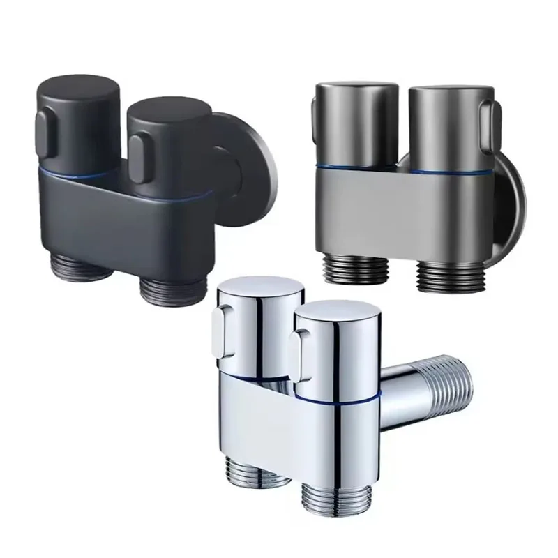 

Угловой клапан из цинкового сплава для ванной комнаты, настенное крепление, набор распылителей для унитаза и биде, один в два, распылитель для очистки воды для туалетных принадлежностей