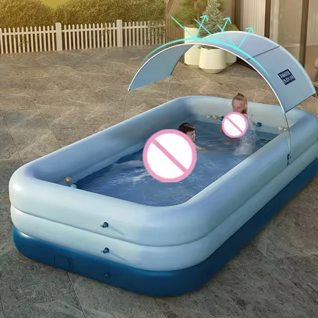 

Automatic Inflatable Swimming Pool Kids Toy Water Park Swim Pool With Sunshade Swimming Pool for Sale