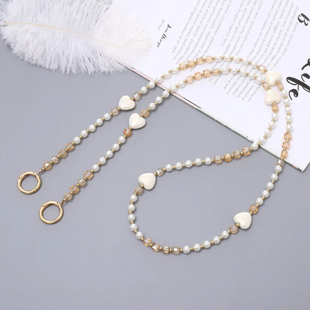 

With Patch Beaded Crossbody Phone Chain Love Heart Anti Loss Mobile Phone Crossbody Strap Universal Colorful Phone Neck Straps
