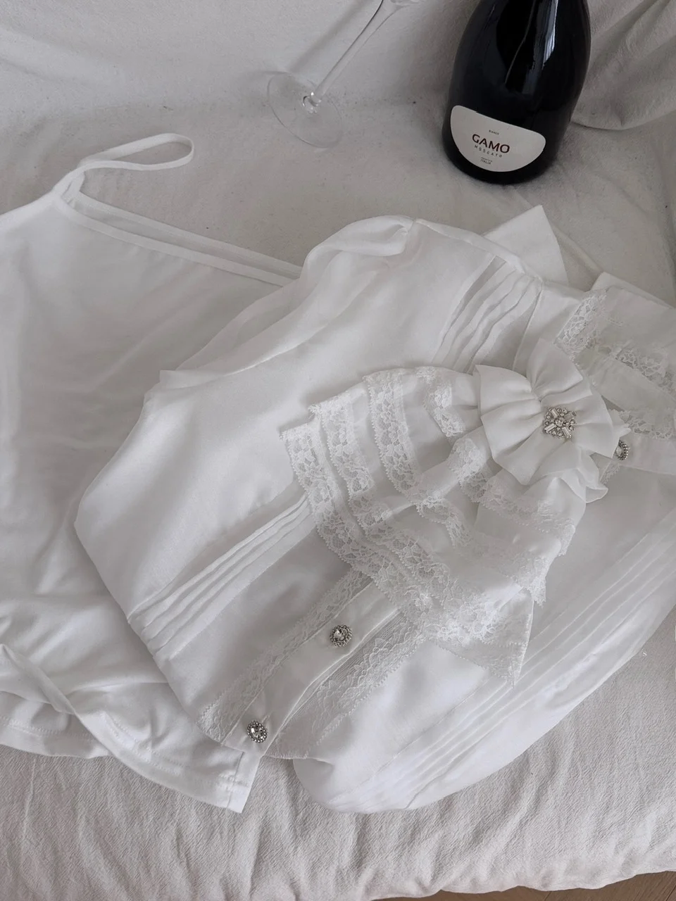 

Ele Lace Trim Slim Fit Women's irt Long Sve Stand Collar Button up Casual Faionable Spring Autumn Versatile Top