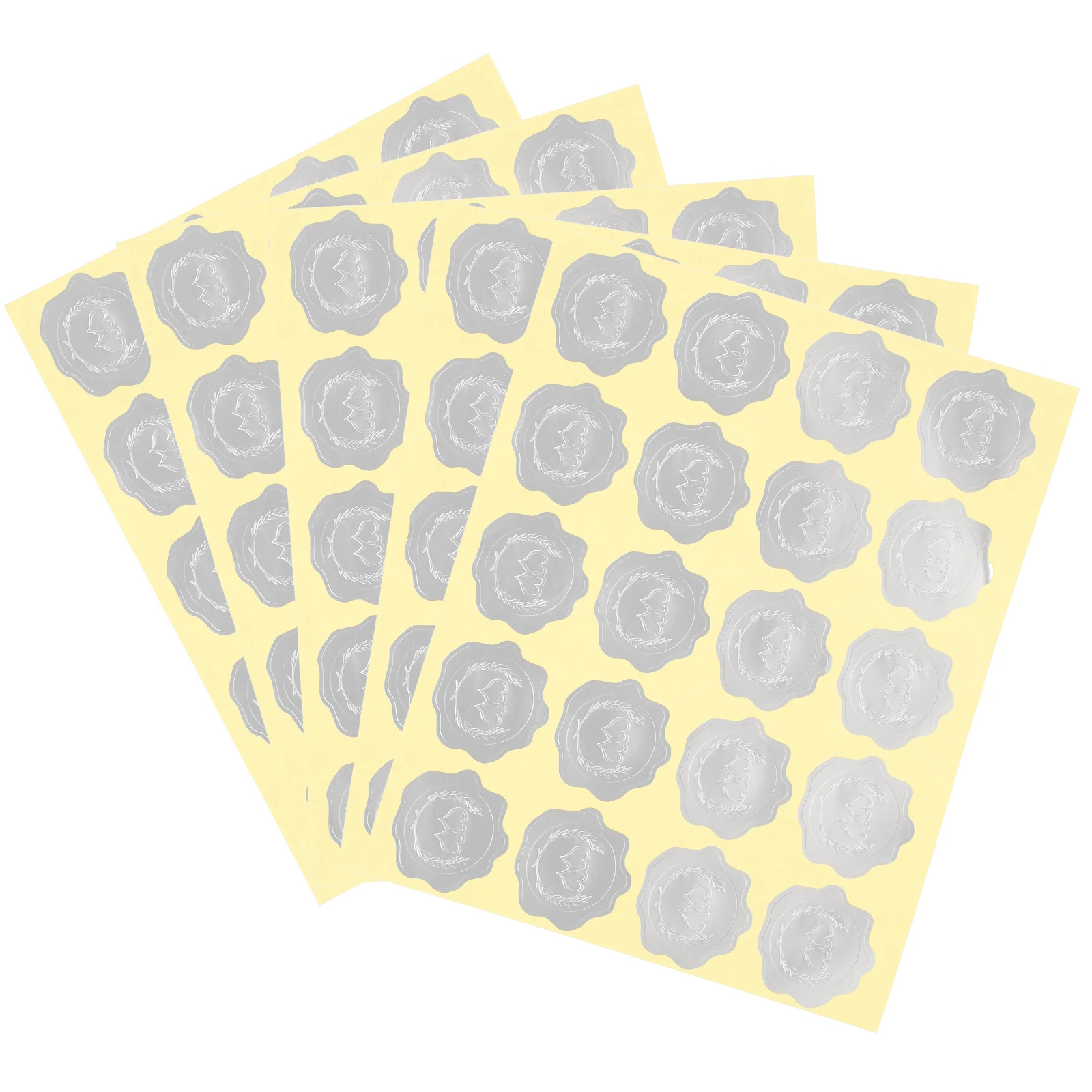 

5 Sheets Embossed Sealer Envelopes Stickers Gift Self-adhesive Present Tag Sealing for Packaging Label