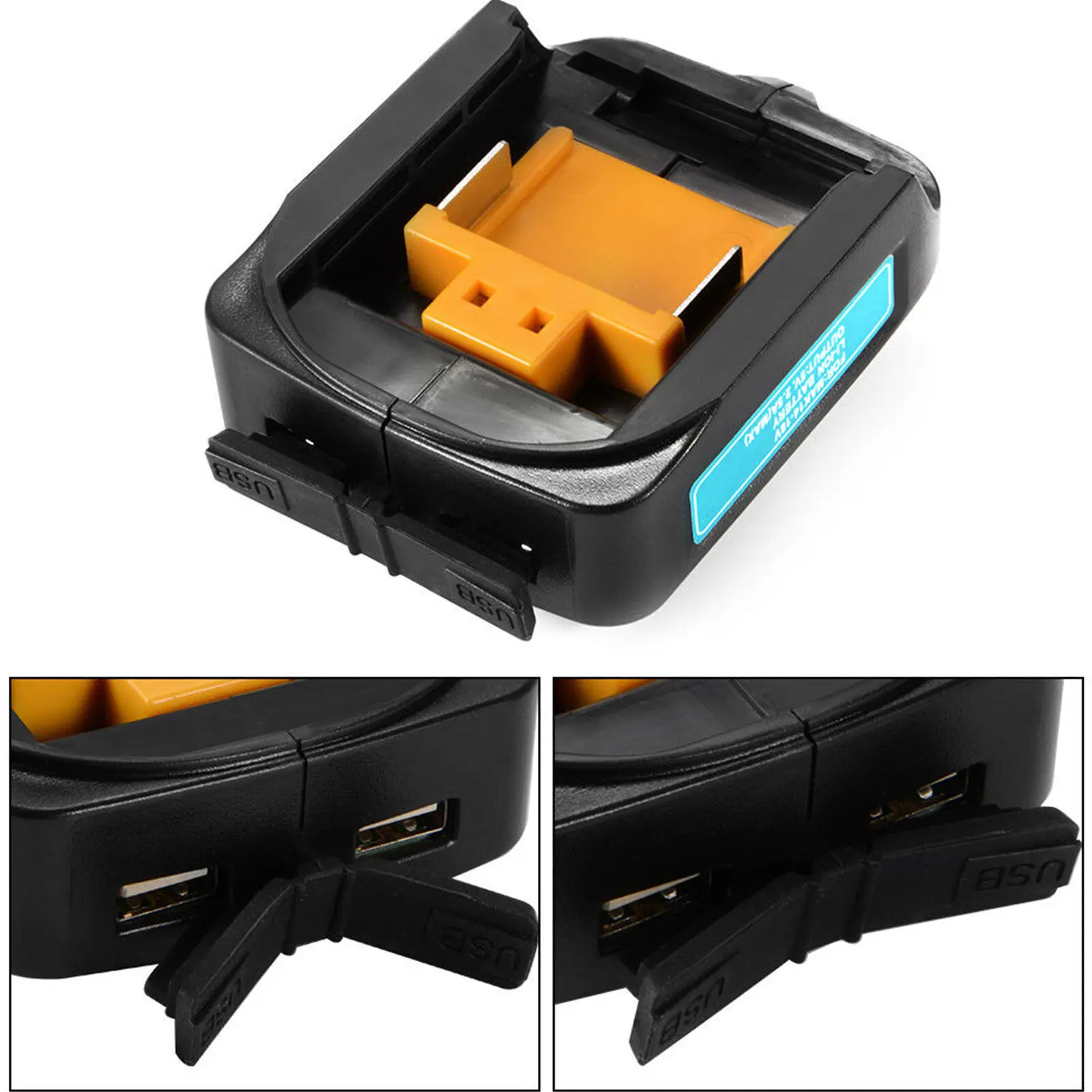 Imagem -04 - Adaptador de Conversor de Bateria Li-on Porta Usb Dupla com Luz Led Lanterna ao ar Livre para Makita 14.4v 18v Bl1415 Bl1430 Bl1830