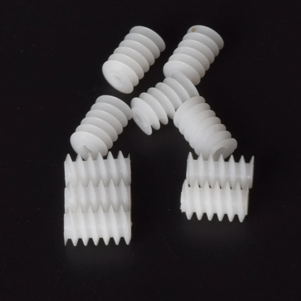 10pcs White Right Hand Plastic 6*10 (2A) Worm Turbine 0.5 Module Reduction Gears DIY Model Parts  EF02368