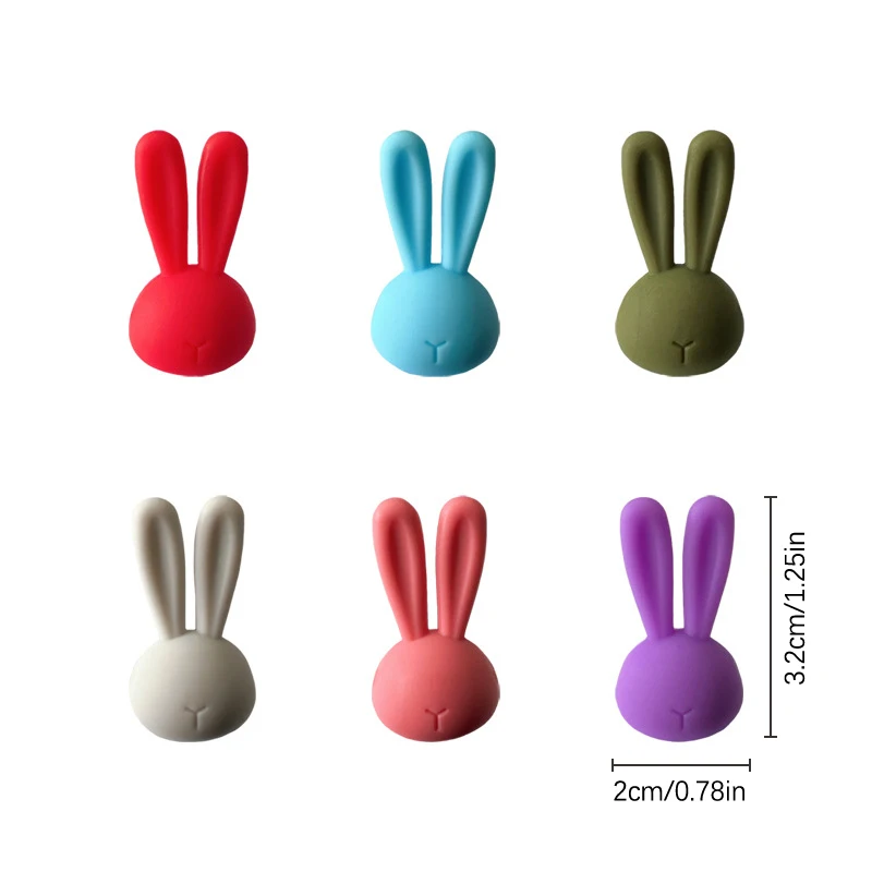 6Pcs Cartoon 3D Rabbit Ear Wine Glass Marker Glass High Legged Glass Recognizer Red Wine Champagne Glass Discriminator【Homeclub】