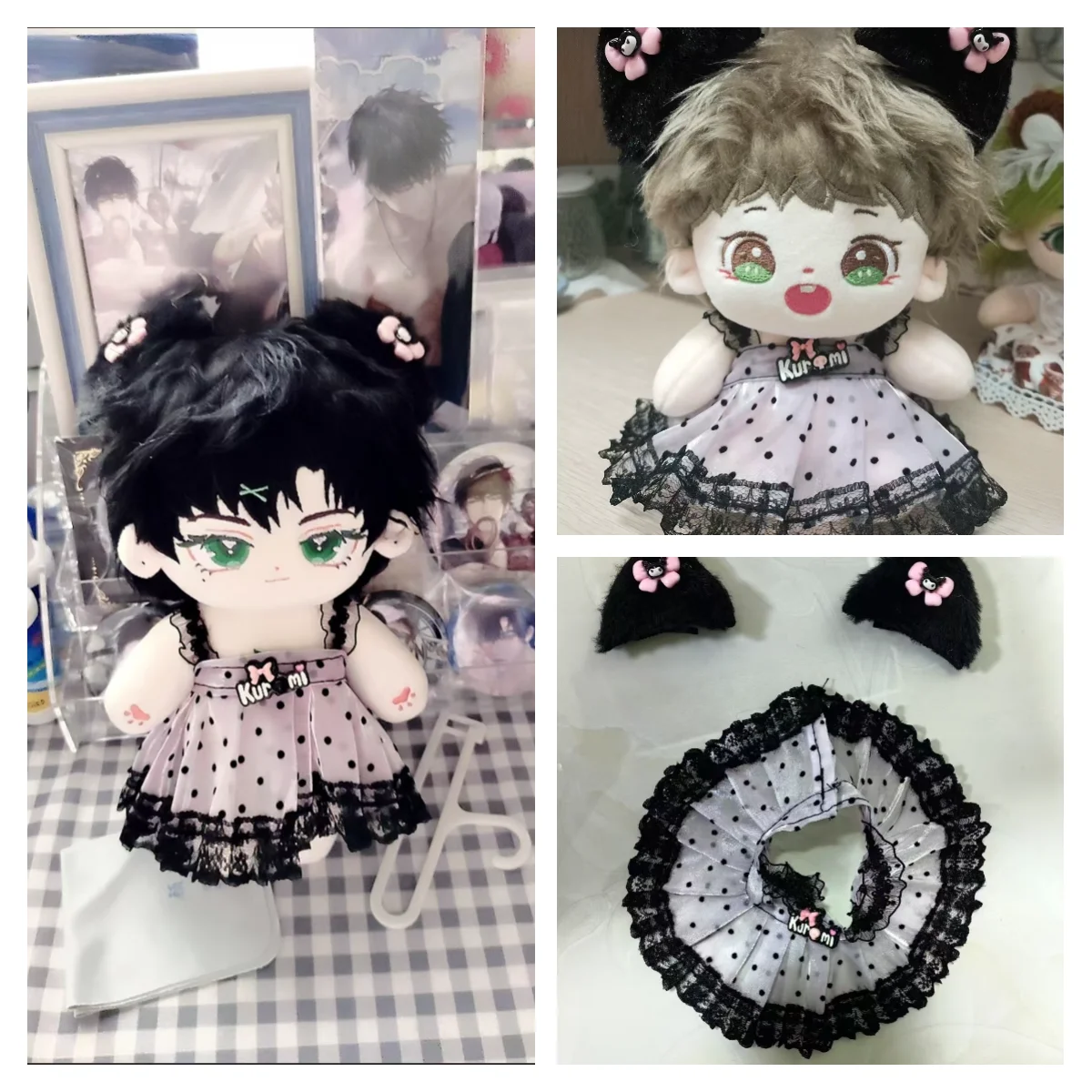 Miniature Princess Dress For 20CM Doll Dress Black lace princess dress with tiara suspenders Doll Accessories Love and Deepspace