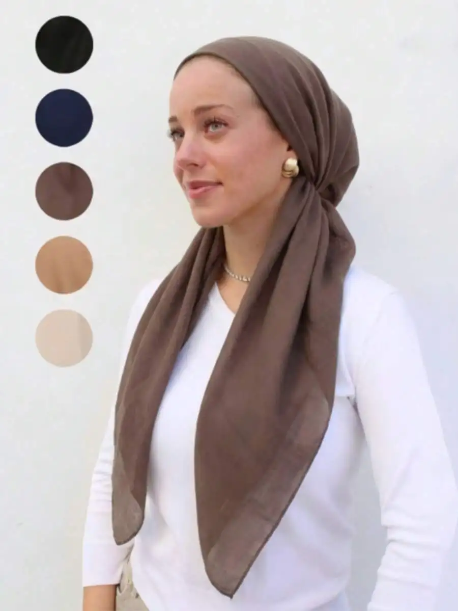 

Women Solid Color Soft Comfortable Bandana Headscarf Versatile Scarf For Daily Wear All Season