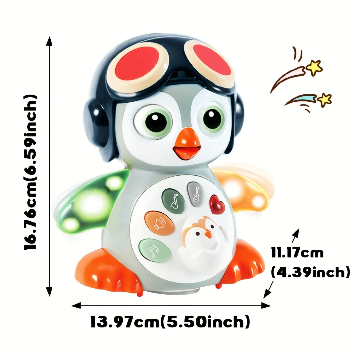 춤추고 움직이고 걷고 기어다니는 펭귄 장난감, 기어다니는 법 배우기 인터랙티브 발달 장난감, 할로윈/크리스마스 선물