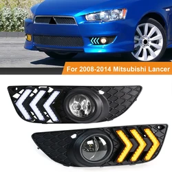 Car Light DRL For Mitsubishi Lancer 2008 2009 2010 2011 2012 2013 Daytime Running Light Fog Lamp With Cover Car Accessories 12V