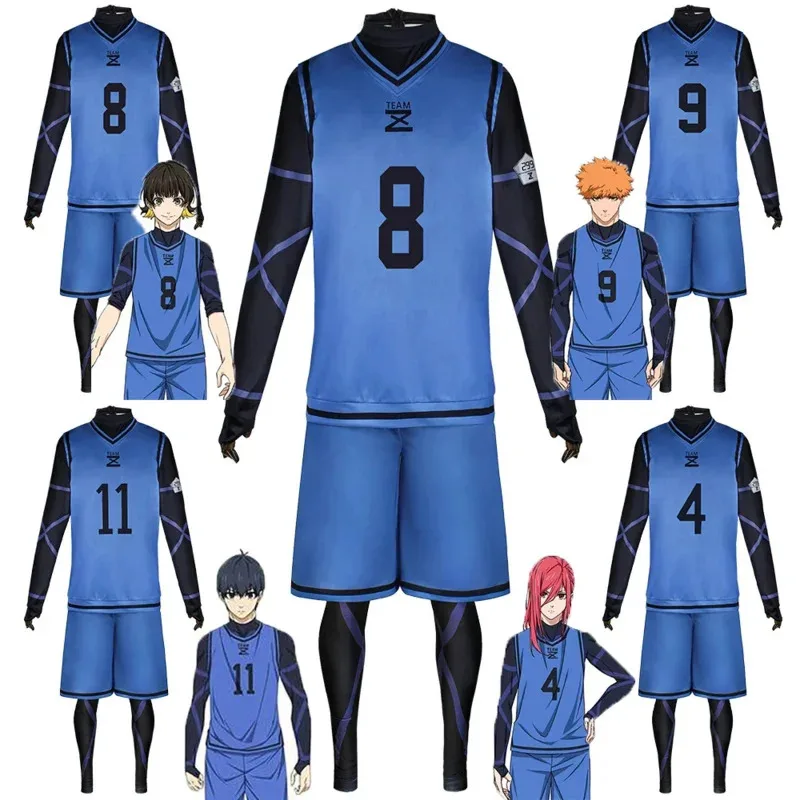 

Isagi Yoichi Cosplay Anime Costume Blue Lock Jersey Football Club Sportswear Wig Hyoma Chigiri Meguru Bachira Cosplay Jumpsuits
