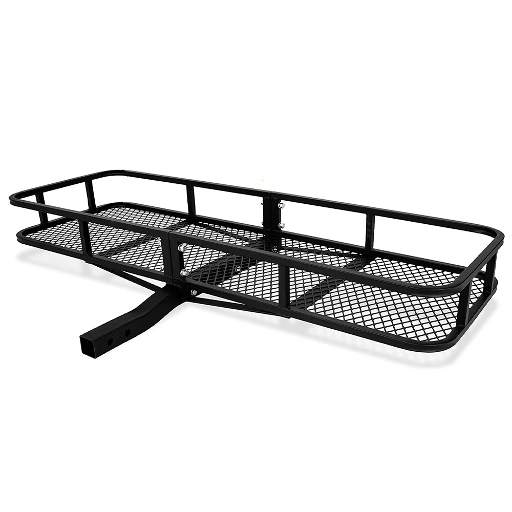 

60"x 24"x 6" 500LBS High Quality Trailer Hitch Mount Cargo Carrier Rear Folding Luggage Basket Rack