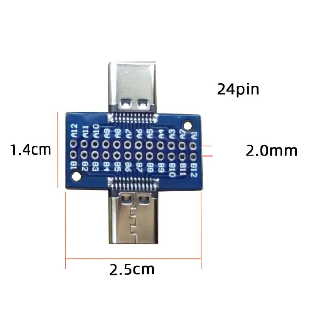 Compact 24Pin Type C to Type C Adapter Repairing Versatile Type C Male to Male DIY Male Female Connector USB Devices