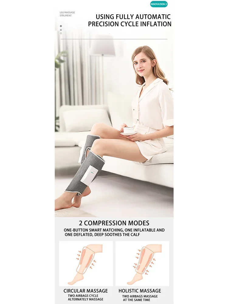 Leg Massager Wireless Full Wrap Varicose Veins Air Compression Leg Massage Air Wave Pressing Massageador Muscular