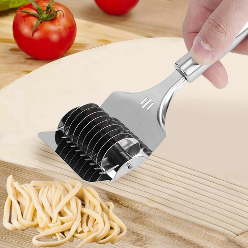 Kitchen Tool Noodle Cutter Stainless Steel Noodle Lattice Roller Dough Cutter Pasta Spaghetti Maker for Kitchen Cooking Tools