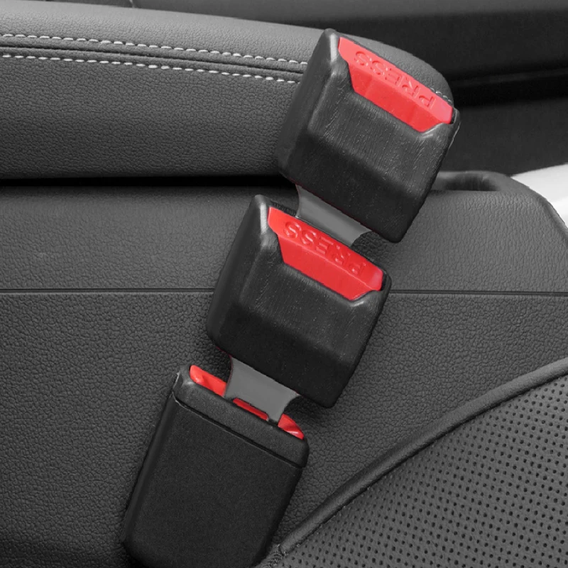 2pcs/Set Car Safety Belt Buckle Extension Clips Thick Socket Plug Insert Extender Tool Accessory for Vehicle Seat Belts
