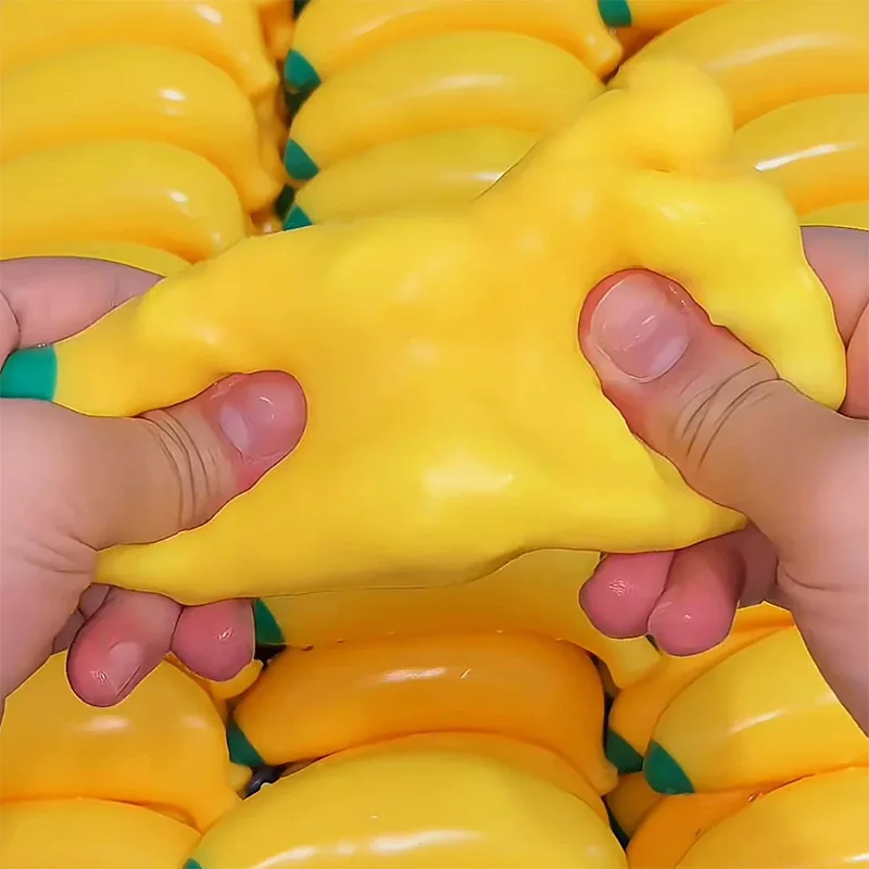 Anti-stress Squishy Banana Toys Slow Rising Jumbo Squishy Fruit Squeeze Toy Funny Stress Reliever Reduce Pressure Prop
