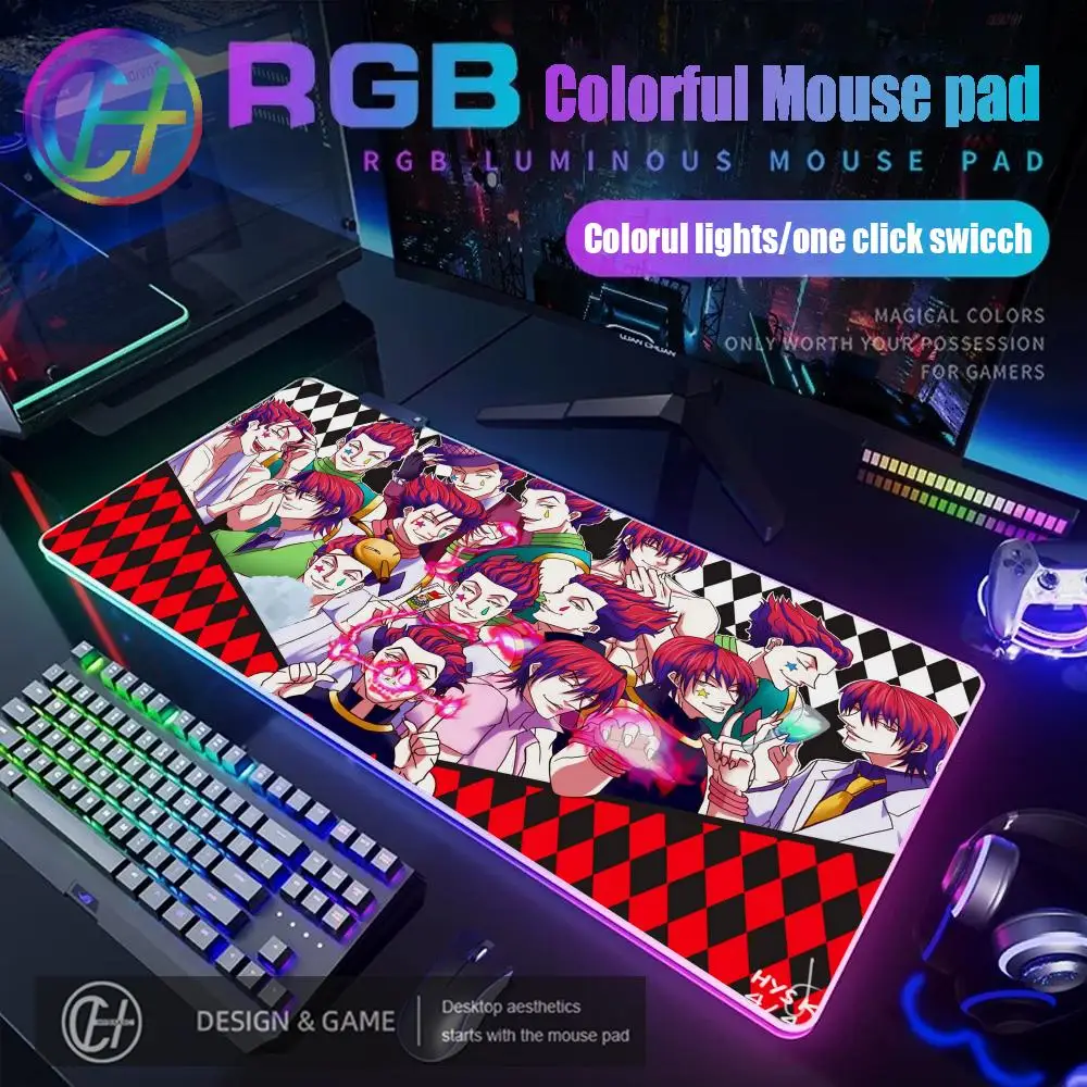 

Mouse Pad Hunter X Hunter Mouse Pad RGB Gaming Desk Mat HD Gamer Large LED Light XXL MousePads PC Computer Carpet