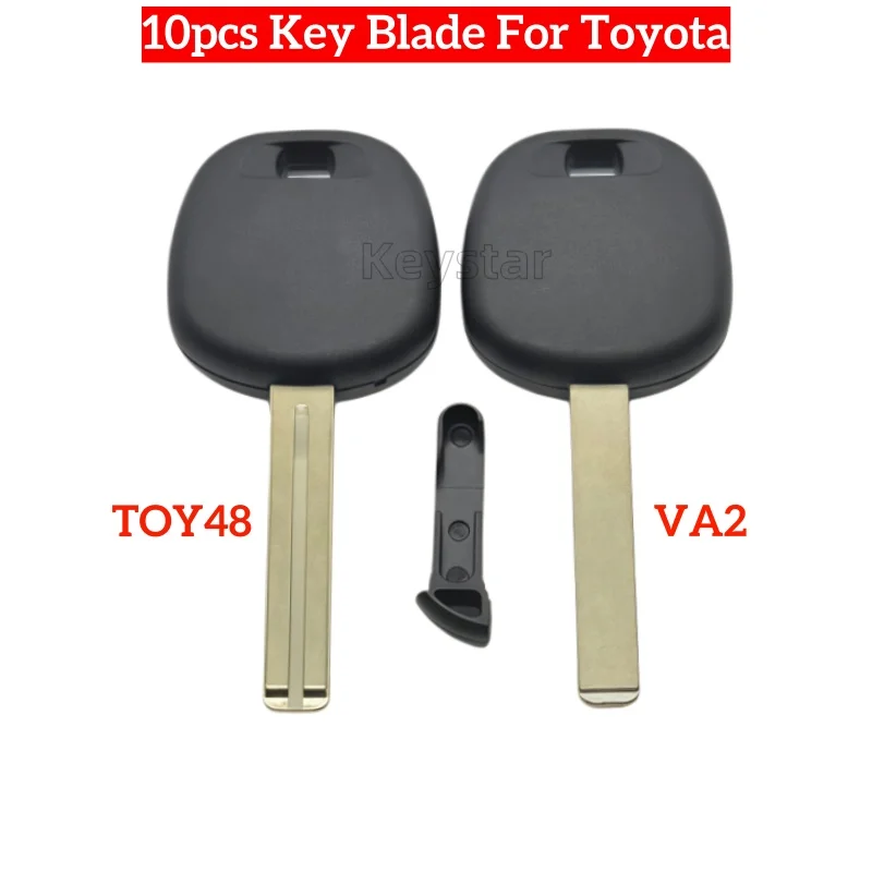 keystar 10pcs TOY48 Car Non-Transponder Key Shell VA2 Blade Chip Less Spare Ignition Key for Toyota Corolla Auris Lexus RX350