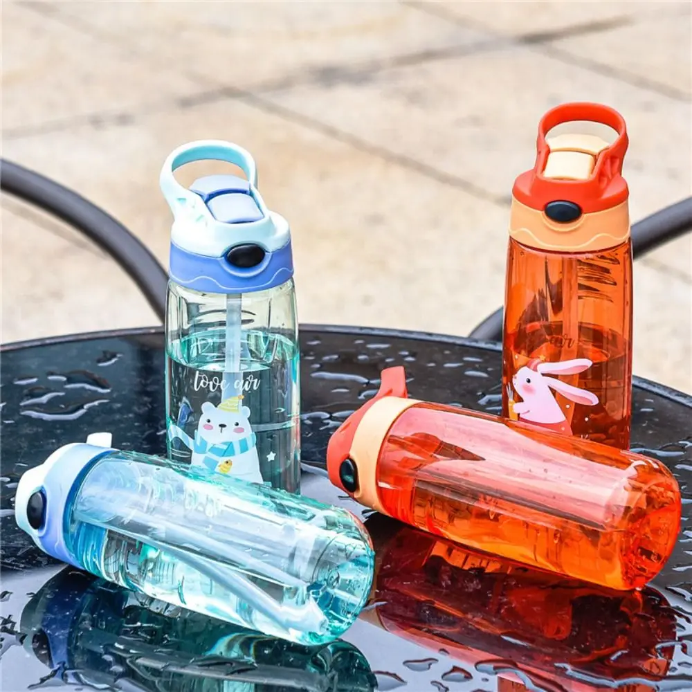 Portable Sports Bottles With Straw Water Bottles Children's Cup Children's Straw Bottle Kid Water Sippy Cups