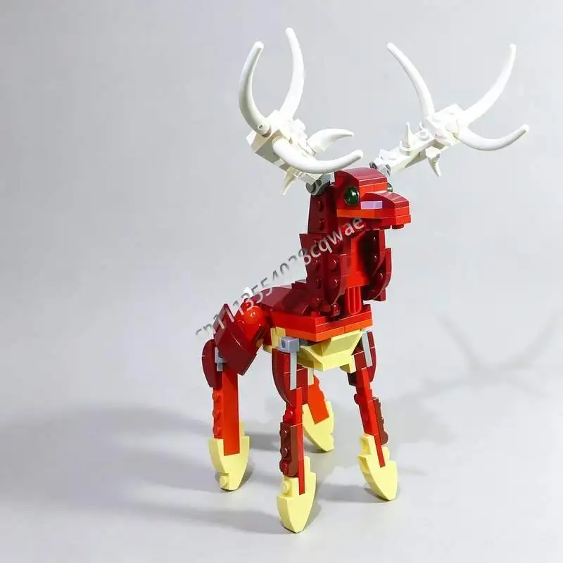 149-個の赤鹿動物-moc-モデルカスタムビルディングブロック-diy-組み立てパズル教育収集玩具クリエイティブ人気ギフト