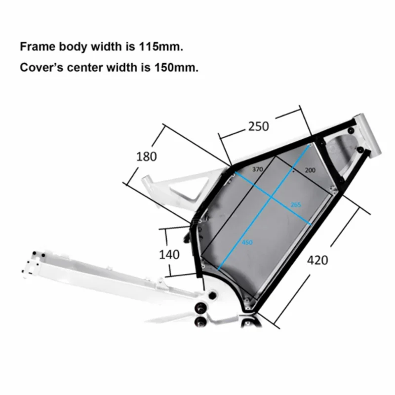 US Stock NBpower Enduro Ebike Frame, Black Electric Frame for 3000W/5000W/8000W Motor Electric Bicycle Waterproof Inside Battery
