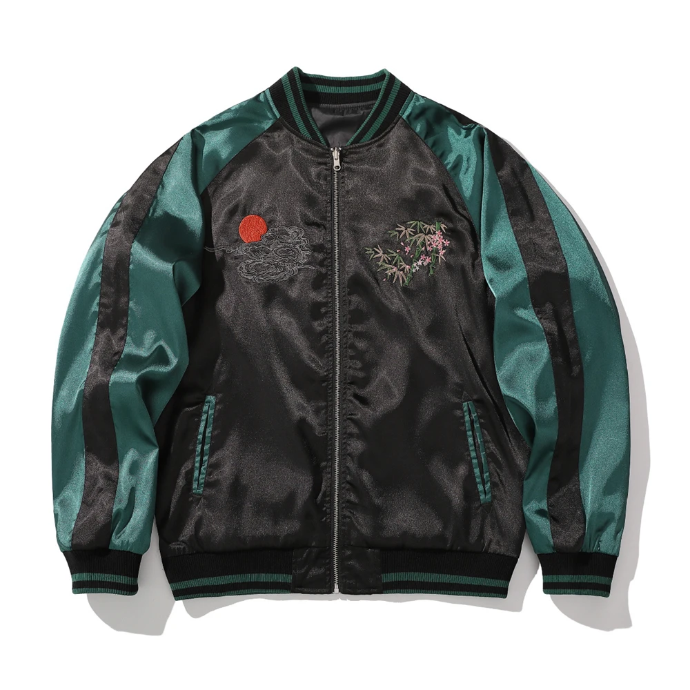 Fashion Tiger Embroidery Japanese Jacket 2025 Streetwear Green Yokosuka Jacket