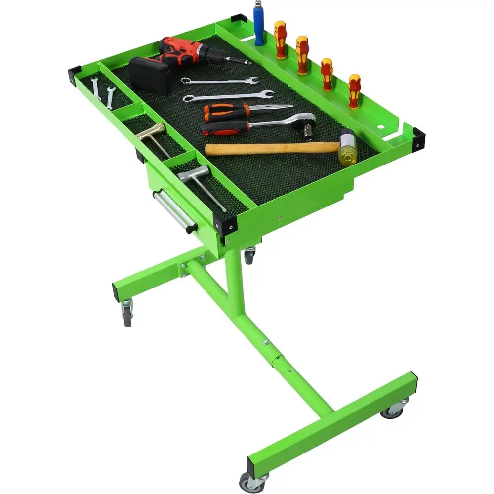 

Портативный сверхмощный стальной рабочий стол с выдвижным ящиком, вместимость 220 фунтов, 4 поворотными роликами, резиновыми углами, для гаражей и мастерских