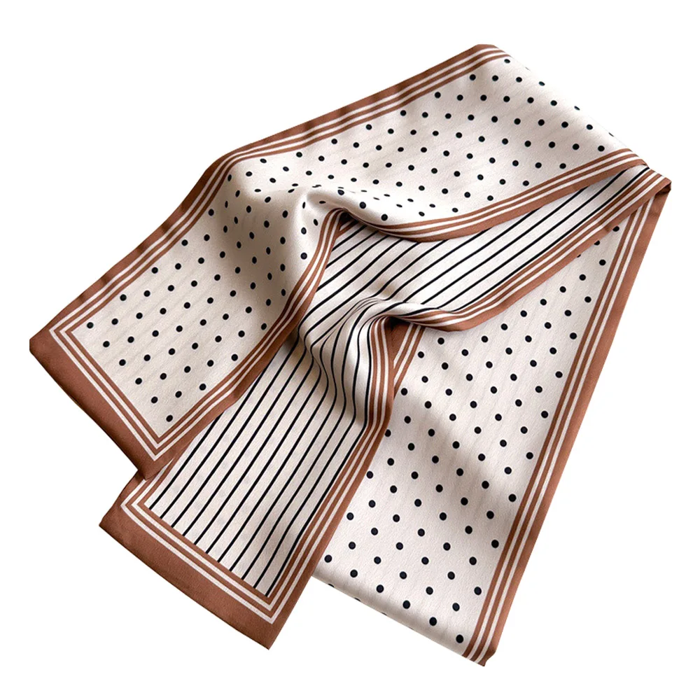 

Romantic Point Pattern Narrow Scarf Spring Summer Women Scarves Vintage Oil Painting Prints Decorative Ribbons Long Hairbands
