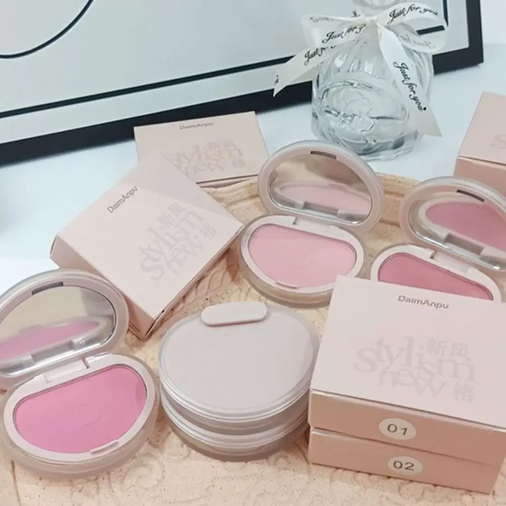 New Natural Powder Blusher Monochrome Pink Highlight Blusher Accessories Fine Power Texture Cosmetics Makeup